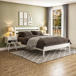 Mid-Century Modern Platform Bed - Queen Size - 4 Color Options