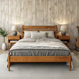 Mid-Century Modern Platform Bed - Queen Size - 4 Color Options