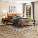 Mid-Century Modern Platform Bed - Queen Size - 4 Color Options