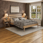 Mid-Century Modern Platform Bed - Queen Size - 4 Color Options