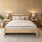 Mid-Century Modern Platform Bed - Queen Size - 4 Color Options