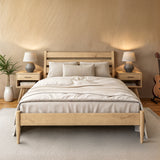 Mid-Century Modern Platform Bed - Queen Size - 4 Color Options