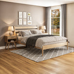 Mid-Century Modern Platform Bed - Queen Size - 4 Color Options