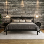 Cama con panel Mid-Century - 3 opciones de color/4 opciones de tamaño