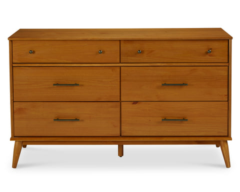 mainstays mid century modern 6 drawers dresser Mainstays Harrington 6 Drawer Dresser, Washed Oak Finish