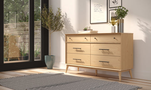 Mid-Century Six Drawer Dresser - 5 Color Options Camaflexi Mid-Century Six Drawer Dresser - 5 Color Options Camaflexi