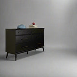 Mid-Century Six Drawer Dresser - 5 Color Options