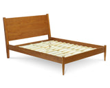 Mid Century Solid Wood Platform Bed Queen Size - Two Color Finishes