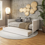 Mid-Century Modern Twin Size Day Bed with Twin Trundle - 3 Color Options