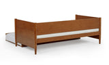 Mid-Century Modern Solid and Manufactured Wood Twin Size Day Bed with Twin Trundle - 2 Color Options