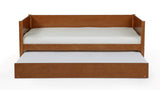 Mid-Century Modern Solid and Manufactured Wood Twin Size Day Bed with Twin Trundle - 2 Color Options