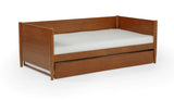 Mid-Century Modern Solid and Manufactured Wood Twin Size Day Bed with Twin Trundle - 2 Color Options