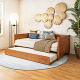 Mid-Century Modern Twin Size Day Bed with Twin Trundle - 3 Color Options