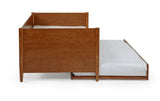 Mid-Century Modern Solid and Manufactured Wood Twin Size Day Bed with Twin Trundle - 2 Color Options