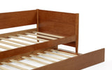 Mid-Century Modern Solid and Manufactured Wood Twin Size Day Bed with Twin Trundle - 2 Color Options