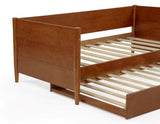 Mid-Century Modern Solid and Manufactured Wood Twin Size Day Bed with Twin Trundle - 2 Color Options
