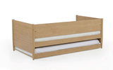 Mid-Century Modern Solid and Manufactured Wood Twin Size Day Bed with Twin Trundle - 2 Color Options
