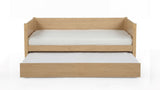 Mid-Century Modern Solid and Manufactured Wood Twin Size Day Bed with Twin Trundle - 2 Color Options
