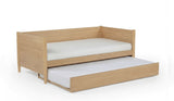 Mid-Century Modern Solid and Manufactured Wood Twin Size Day Bed with Twin Trundle - 2 Color Options