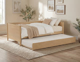 Mid-Century Modern Solid and Manufactured Wood Twin Size Day Bed with Twin Trundle - 2 Color Options