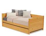 Mid-Century Modern Twin Size Day Bed with Twin Trundle - 3 Color Options