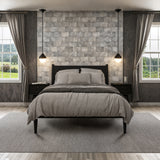 Cama con panel Mid-Century - 3 opciones de color/4 opciones de tamaño