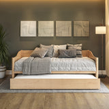Mid Century Classic Twin Size Day Bed with Trundle / Three Color Finishes