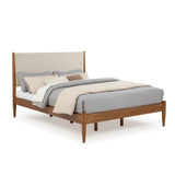 Mid-Century Upholstered Bed - Queen Size / Three Color Options
