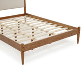 Mid-Century Upholstered Bed - Queen Size / Three Color Options