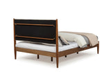 Mid-Century Upholstered Bed - Queen Size / Three Color Options