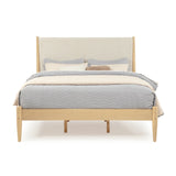 Mid-Century Upholstered Bed - Queen Size / Three Color Options
