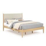 Mid-Century Upholstered Bed - Queen Size / Three Color Options