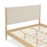 Mid-Century Upholstered Bed - Queen Size / Three Color Options