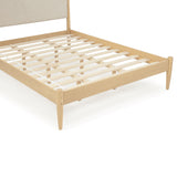 Mid-Century Upholstered Bed - Queen Size / Three Color Options