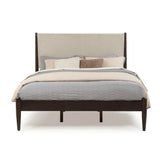 Mid-Century Upholstered Bed - Queen Size / Three Color Options