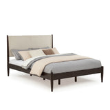 Mid-Century Upholstered Bed - Queen Size / Three Color Options
