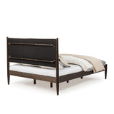 Mid-Century Upholstered Bed - Queen Size / Three Color Options