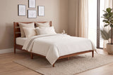 Rustic Style Wood Bed with LED Lighting and Power Outlet / Three Sizes / Two Color Finishes