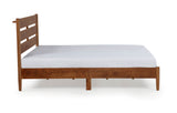 Rustic Style Wood Bed with LED Lighting and Power Outlet / Three Sizes / Two Color Finishes