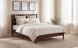 Rustic Style Wood Bed with LED Lighting and Power Outlet / Three Sizes / Two Color Finishes