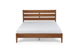 Rustic Style Wood Bed with LED Lighting and Power Outlet / Three Sizes / Two Color Finishes