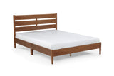Rustic Style Wood Bed with LED Lighting and Power Outlet / Three Sizes / Two Color Finishes