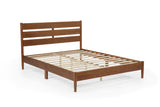 Rustic Style Wood Bed with LED Lighting and Power Outlet / Three Sizes / Two Color Finishes