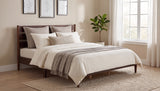 Rustic Style Wood Bed with LED Lighting and Power Outlet / Three Sizes / Two Color Finishes