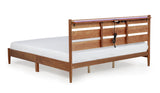 Rustic Style Wood Bed with LED Lighting and Power Outlet / Three Sizes / Two Color Finishes