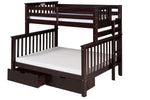 Santa Fe Mission Tall Bunk Bed Twin over Full - Bed End Ladder - 3 Color Options / 3 Style Options