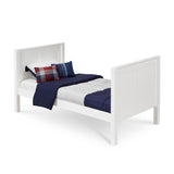Camaflexi Twin Size Tall Platform Bed - Panel Headboard - White Finish