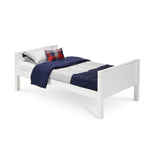 Camaflexi Twin Size Platform Bed - Panel Headboard - White Finish
