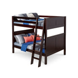Camaflexi Full sobre Full Bunk Bed - Cabecero de panel - Escalera angular - Acabado Cappuccino