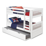 Camaflexi Twin over Twin Low Bunk Bed - Mission Headboard - 2 Color Options